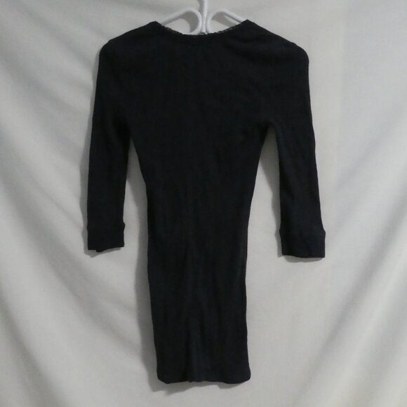 LEVI'S - San Francisco | medium | Navy Long Sleeve Ribbed Mini Dress | Lace Neck - Picture 2 of 14